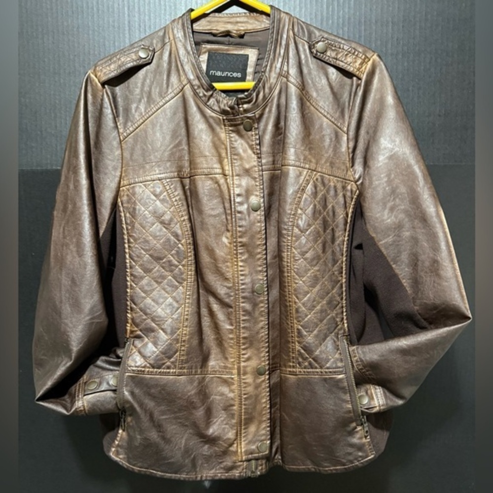 🛷Maurice’s Brown Faux Leather Moto Jacket